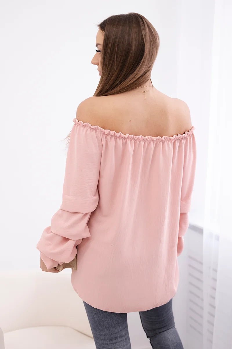 Spanish blouse with decorative sleeves IT - 15 / – Powder цвет / color | Lexline Fashion