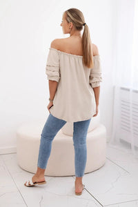 Spanish blouse with decorative sleeves IT - 29 / – Beige цвет / color | Lexline Fashion