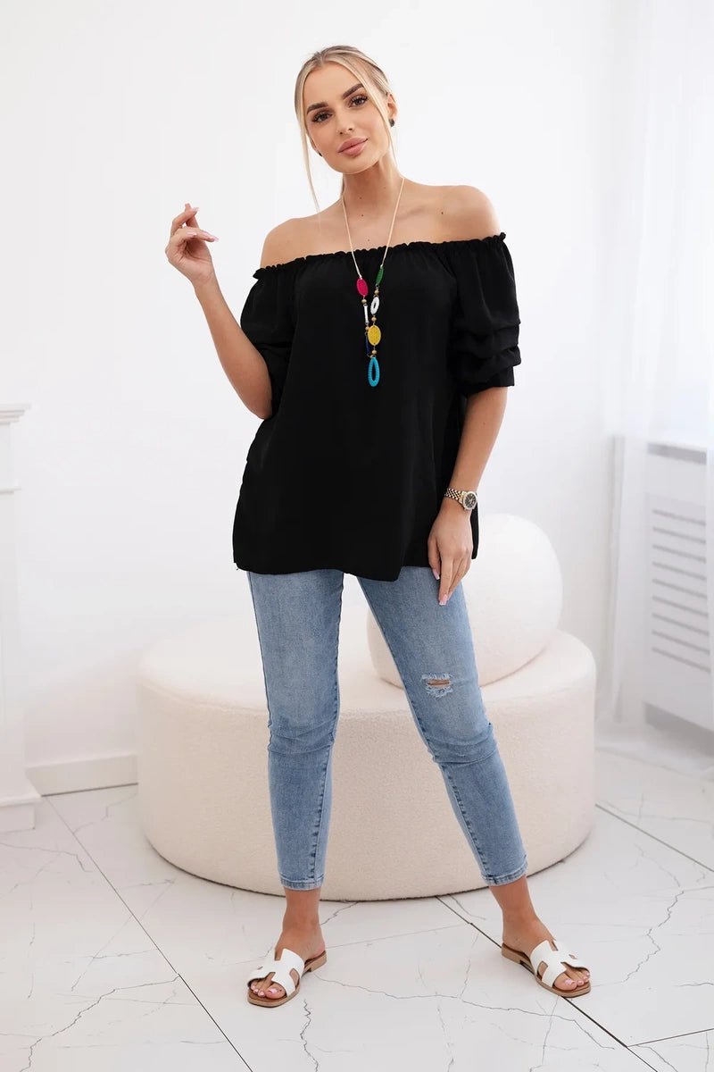 Spanish blouse with decorative sleeves IT - 29 / – Black цвет / color | Lexline Fashion