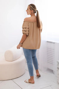 Spanish blouse with decorative sleeves IT - 29 / – Camel цвет / color | Lexline Fashion