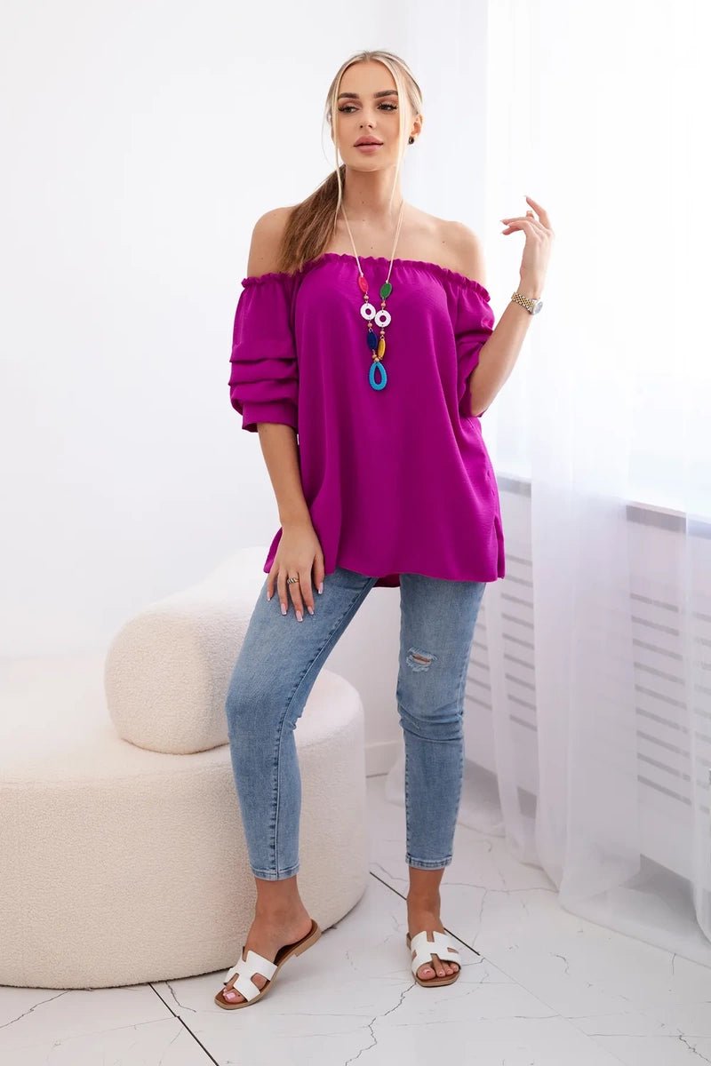 Spanish blouse with decorative sleeves IT - 29 / – Dark || purple цвет / color | Lexline Fashion