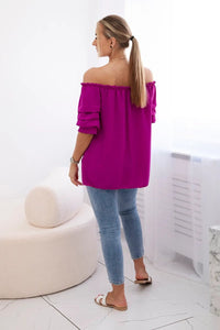 Spanish blouse with decorative sleeves IT - 29 / – Dark || purple цвет / color | Lexline Fashion