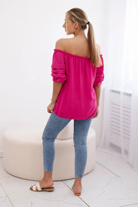 Spanish blouse with decorative sleeves IT - 29 / – Fuchsia цвет / color | Lexline Fashion