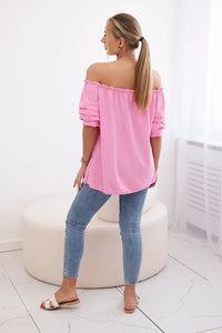 Spanish blouse with decorative sleeves IT - 29 / – Light || Pink цвет / color | Lexline Fashion