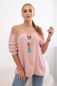 Spanish blouse with decorative sleeves IT - 29 / – Powder цвет / color | Lexline Fashion