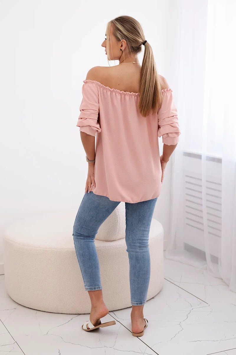 Spanish blouse with decorative sleeves IT - 29 / – Powder цвет / color | Lexline Fashion