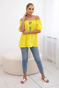 Spanish blouse with decorative sleeves IT - 29 / – Yellow цвет / color | Lexline Fashion