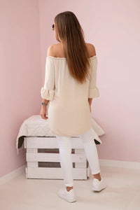 Spanish blouse with frills on the sleeve IT - 22 / – Beige цвет / color | Lexline Fashion