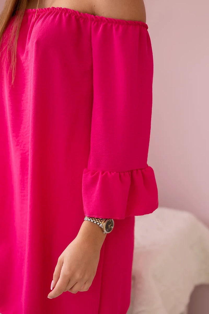 Spanish blouse with frills on the sleeve IT - 22 / – Fuchsia цвет / color | Lexline Fashion