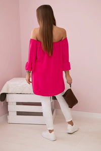 Spanish blouse with frills on the sleeve IT - 22 / – Fuchsia цвет / color | Lexline Fashion