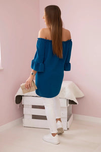Spanish blouse with frills on the sleeve IT - 22 / – Marine цвет / color | Lexline Fashion