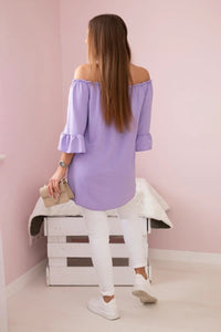 Spanish blouse with frills on the sleeve IT - 22 / – Purple || Light цвет / color | Lexline Fashion