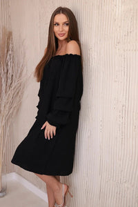 Spanish dress with decorative sleeves IT - 19 / – Black цвет / color | Lexline Fashion