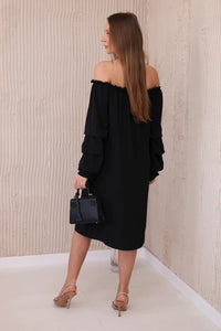 Spanish dress with decorative sleeves IT - 19 / – Black цвет / color | Lexline Fashion