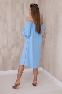 Spanish dress with decorative sleeves IT - 19 / – Blue цвет / color | Lexline Fashion