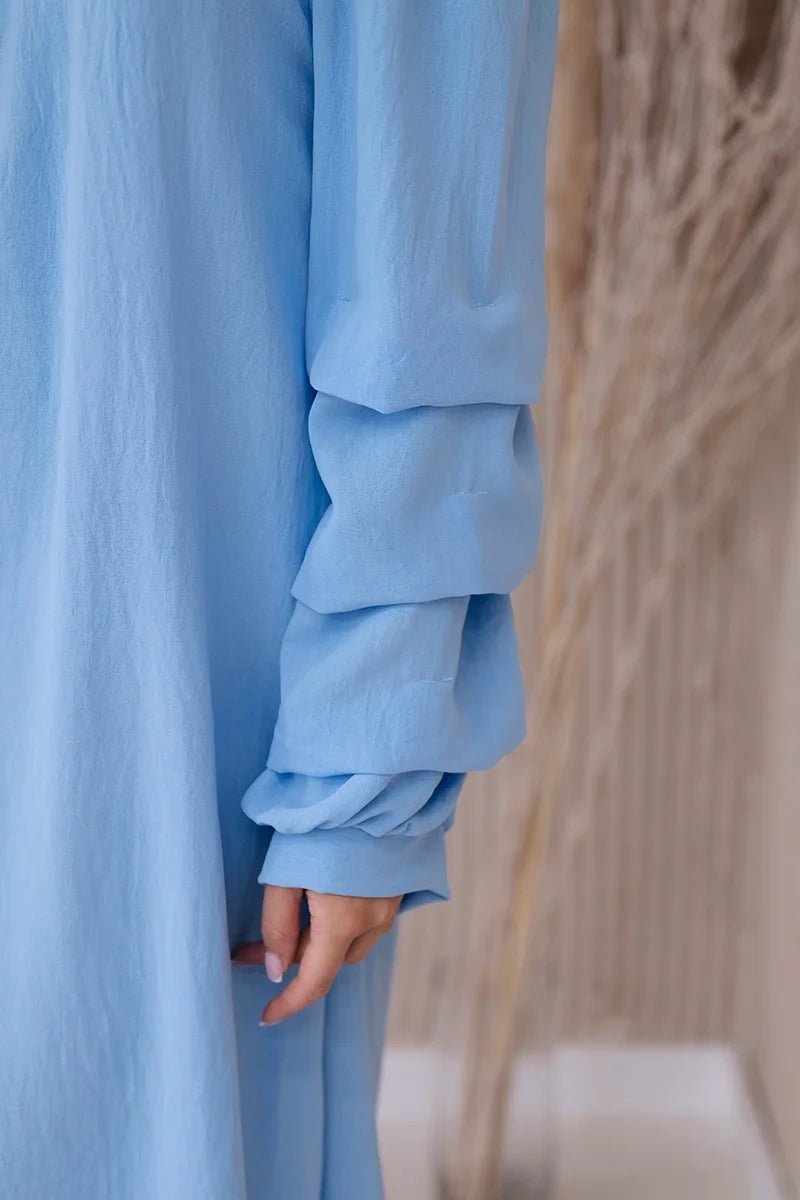 Spanish dress with decorative sleeves IT - 19 / – Blue цвет / color | Lexline Fashion
