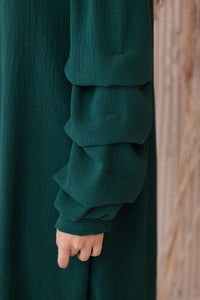 Spanish dress with decorative sleeves IT - 19 / – Dark || green цвет / color | Lexline Fashion