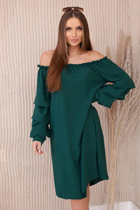 Spanish dress with decorative sleeves IT - 19 / – Dark || green цвет / color | Lexline Fashion