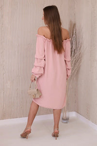 Spanish dress with decorative sleeves IT - 19 / – Dark powder цвет / color | Lexline Fashion