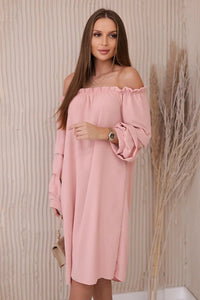 Spanish dress with decorative sleeves IT - 19 / – Dark powder цвет / color | Lexline Fashion