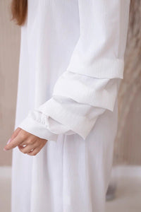 Spanish dress with decorative sleeves IT - 19 / – Ecru цвет / color | Lexline Fashion