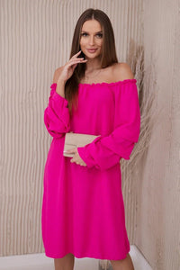 Spanish dress with decorative sleeves IT - 19 / – Fuchsia цвет / color | Lexline Fashion