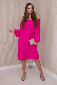 Spanish dress with decorative sleeves IT - 19 / – Fuchsia цвет / color | Lexline Fashion