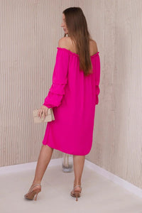 Spanish dress with decorative sleeves IT - 19 / – Fuchsia цвет / color | Lexline Fashion