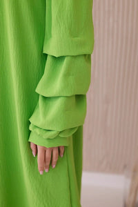 Spanish dress with decorative sleeves IT - 19 / – Green || Light цвет / color | Lexline Fashion