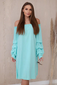 Spanish dress with decorative sleeves IT - 19 / – Mint цвет / color | Lexline Fashion
