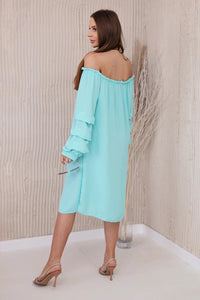 Spanish dress with decorative sleeves IT - 19 / – Mint цвет / color | Lexline Fashion