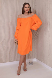 Spanish dress with decorative sleeves IT - 19 / – Orange цвет / color | Lexline Fashion