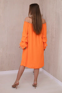Spanish dress with decorative sleeves IT - 19 / – Orange цвет / color | Lexline Fashion