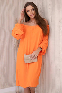 Spanish dress with decorative sleeves IT - 19 / – Orange цвет / color | Lexline Fashion
