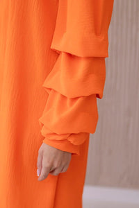 Spanish dress with decorative sleeves IT - 19 / – Orange цвет / color | Lexline Fashion