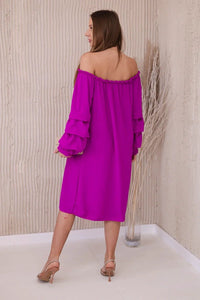 Spanish dress with decorative sleeves IT - 19 / – Purple цвет / color | Lexline Fashion