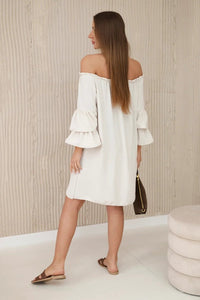 Spanish dress with frills on the sleeve IT - 23 / – Beige цвет / color | Lexline Fashion