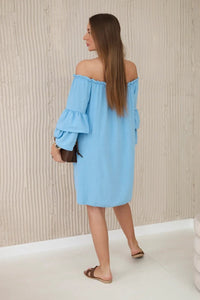 Spanish dress with frills on the sleeve IT - 23 / – Blue цвет / color | Lexline Fashion