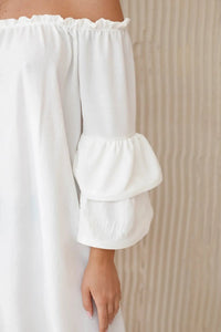 Spanish dress with frills on the sleeve IT - 23 / – Ecru цвет / color | Lexline Fashion