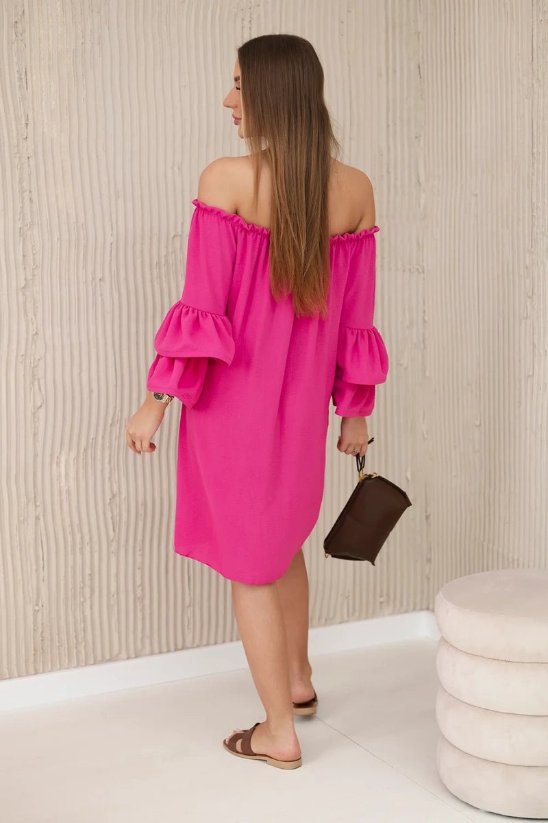 Spanish dress with frills on the sleeve IT - 23 / – Fuchsia цвет / color | Lexline Fashion