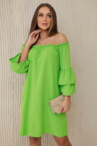 Spanish dress with frills on the sleeve IT - 23 / – Green || Light цвет / color | Lexline Fashion