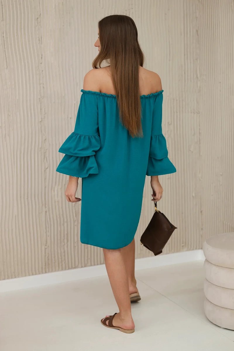 Spanish dress with frills on the sleeve IT - 23 / – Marine цвет / color | Lexline Fashion