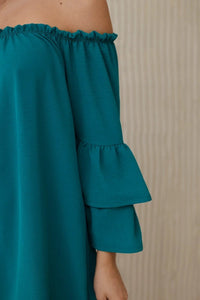 Spanish dress with frills on the sleeve IT - 23 / – Marine цвет / color | Lexline Fashion