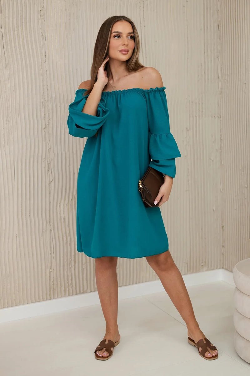 Spanish dress with frills on the sleeve IT - 23 / – Marine цвет / color | Lexline Fashion
