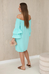 Spanish dress with frills on the sleeve IT - 23 / – Mint цвет / color | Lexline Fashion