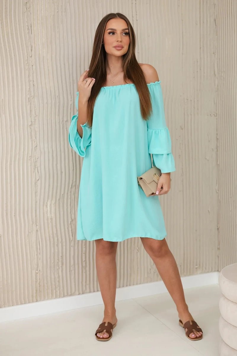 Spanish dress with frills on the sleeve IT - 23 / – Mint цвет / color | Lexline Fashion