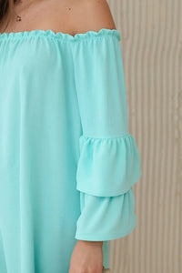 Spanish dress with frills on the sleeve IT - 23 / – Mint цвет / color | Lexline Fashion