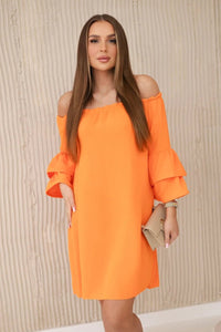 Spanish dress with frills on the sleeve IT - 23 / – Orange цвет / color | Lexline Fashion