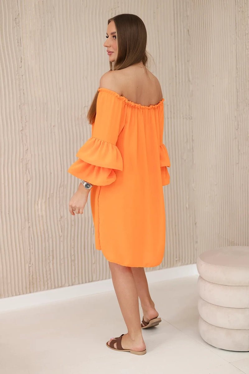 Spanish dress with frills on the sleeve IT - 23 / – Orange цвет / color | Lexline Fashion