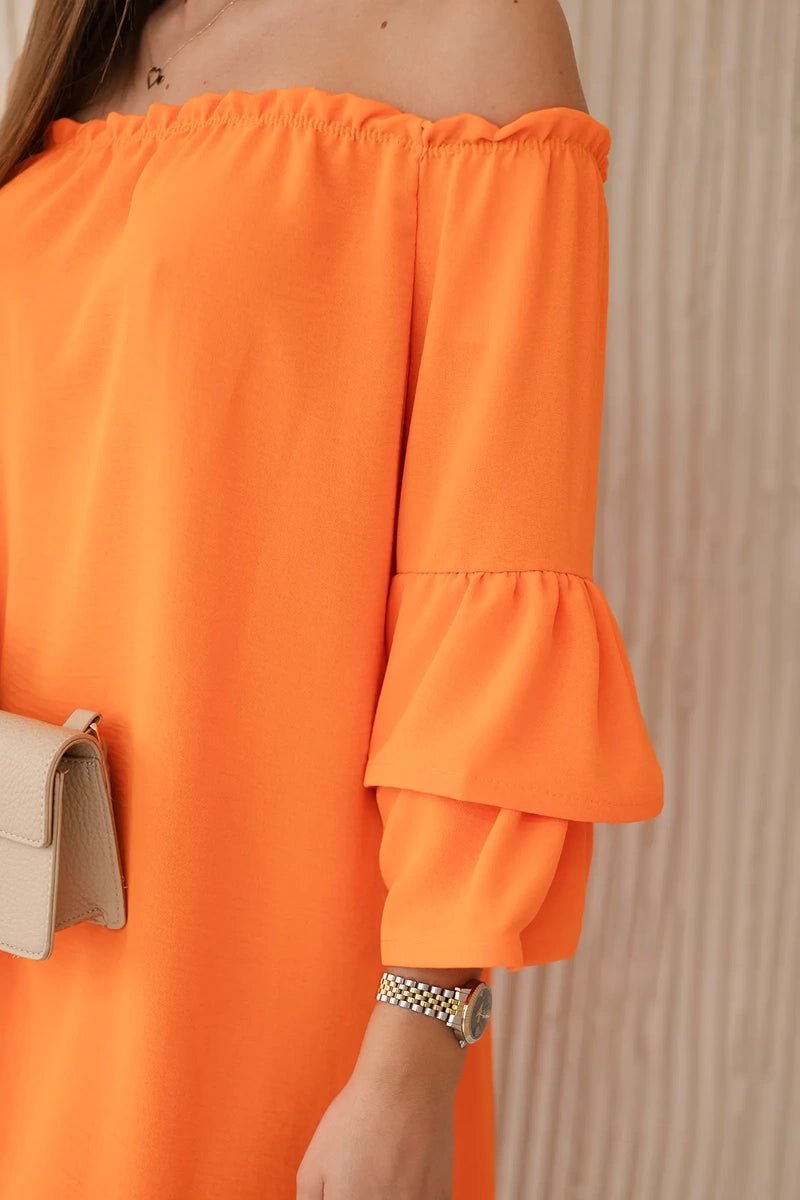 Spanish dress with frills on the sleeve IT - 23 / – Orange цвет / color | Lexline Fashion